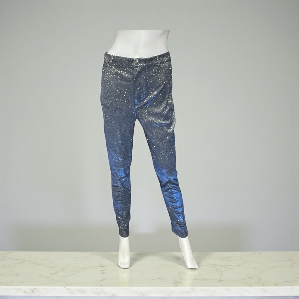Blue Silver Metallic Legging Pants
New
